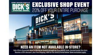 GvLL - DICK'S Shop Event - 20% Off Storewide - 4/12 to 4/14